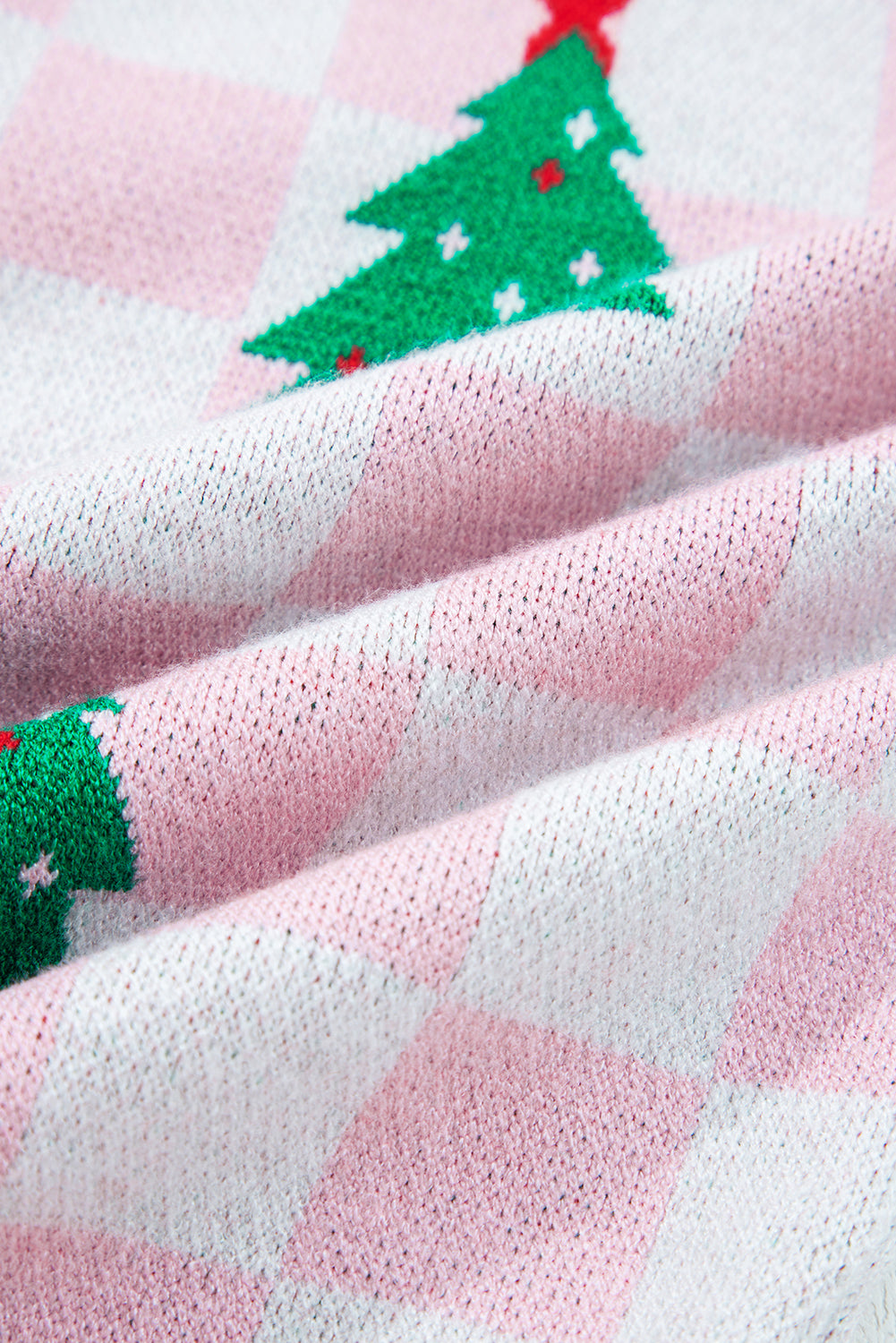Checkered Christmas Tree Knit Cardigan
