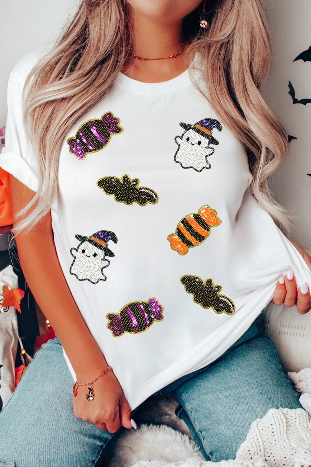 Sequined Halloween Spirit  Tee