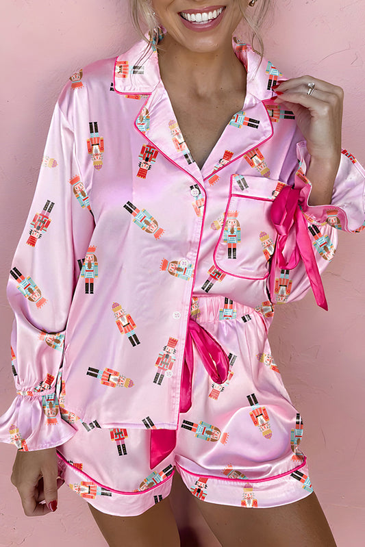 Pink Nutcracker Silk Pajama Set