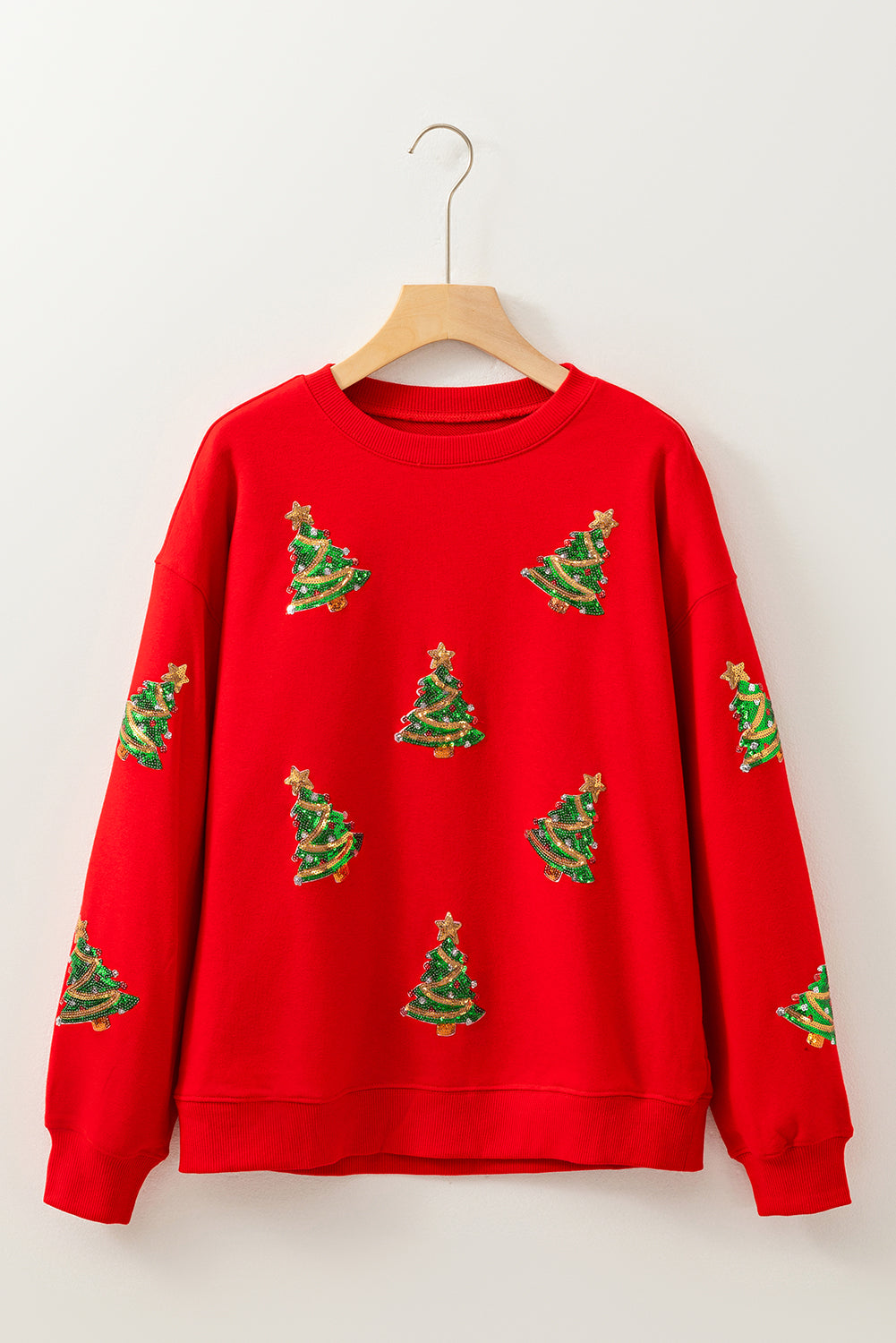 Red Sequin Christmas Tree Sweatshirt