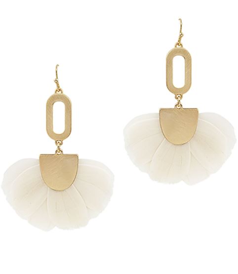 Feather Fan & Oval Earrings