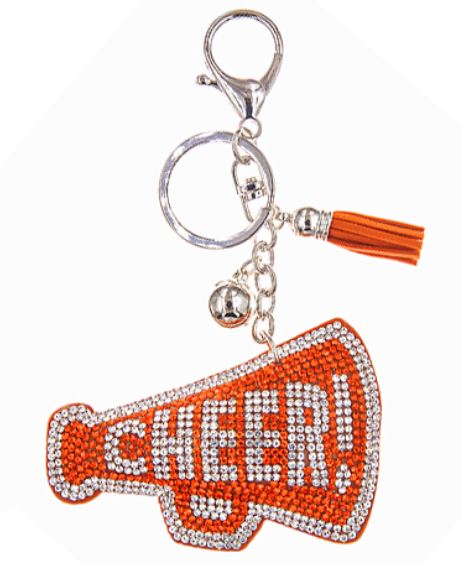 Cheer Megaphone Key Chain (Orange or Blue)