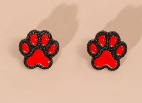 Paw Print Stud Earrings