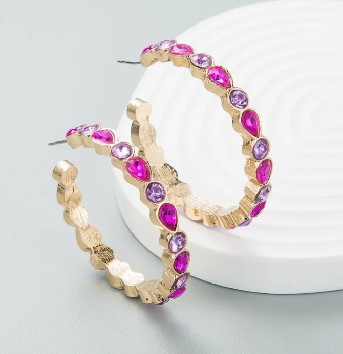 Rhinestone Hoop Earrings
