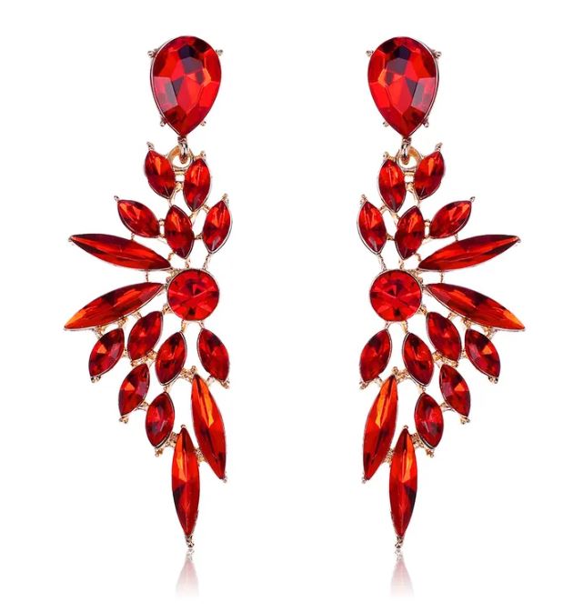 Rhinestone Geometric Drop Earrings