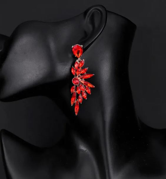 Rhinestone Geometric Drop Earrings