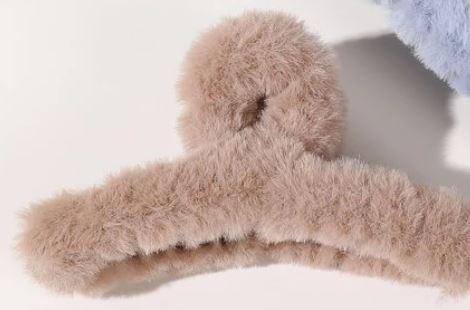 Fuzzy Hair Clip Solid