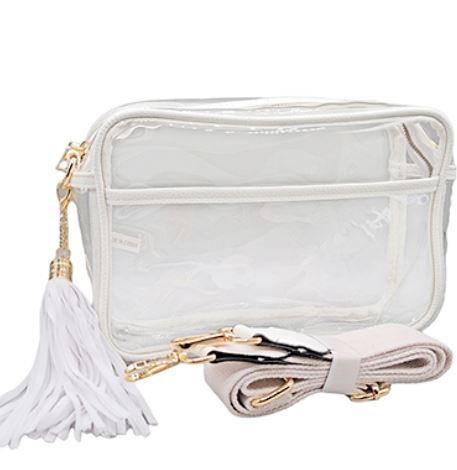 Color Trim Clear Rectangle Crossbody Bag