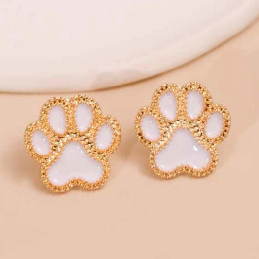 Paw Print Stud Earrings